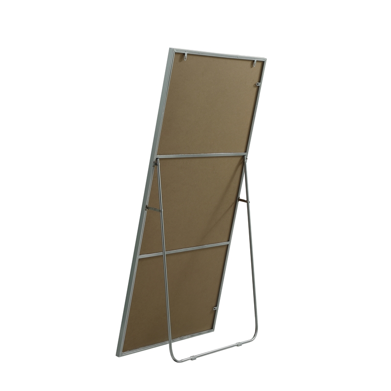 Elegant Decor Eternity Rectangle Wood/Iron Full Length Mirror in Silver