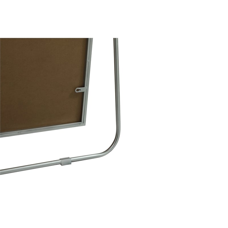 Elegant Decor Eternity Rectangle Wood/Iron Full Length Mirror in Silver