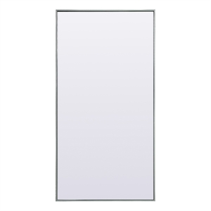 Elegant Decor Eternity Rectangle Wood/Iron Full Length Mirror in Silver