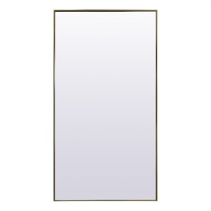 Elegant Decor Eternity 36x72&quot Rectangle Wood/Iron Full Length Mirror in Brass