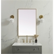 Elegant Decor Eternity Rectangle Modern MDF Wood/Iron Mirror in Brass