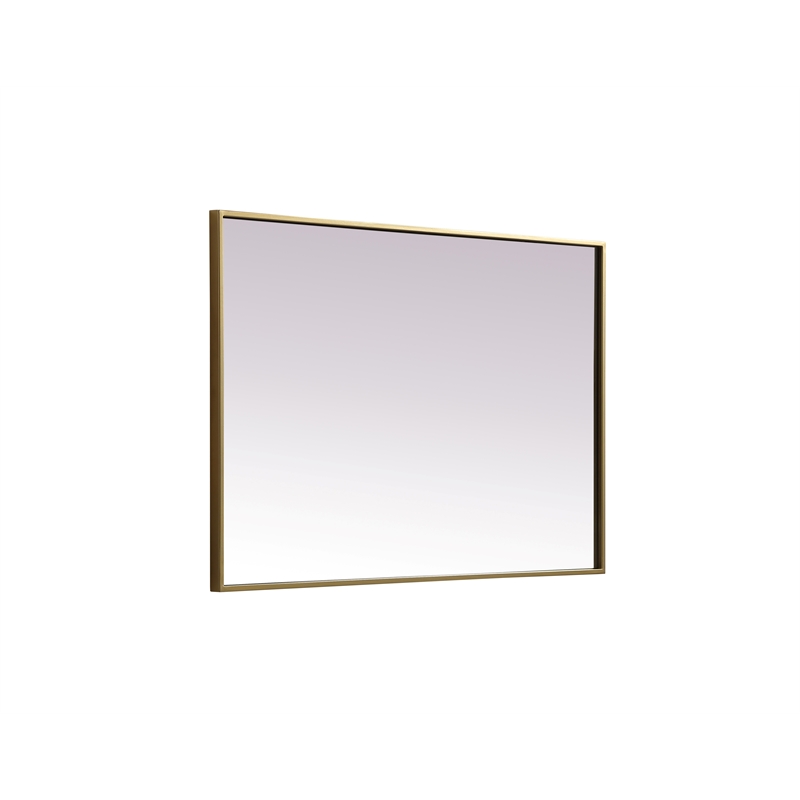 Elegant Decor Eternity Rectangle Modern MDF Wood/Iron Mirror in Brass