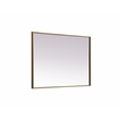 Elegant Decor Eternity Rectangle Modern MDF Wood/Iron Mirror in Brass
