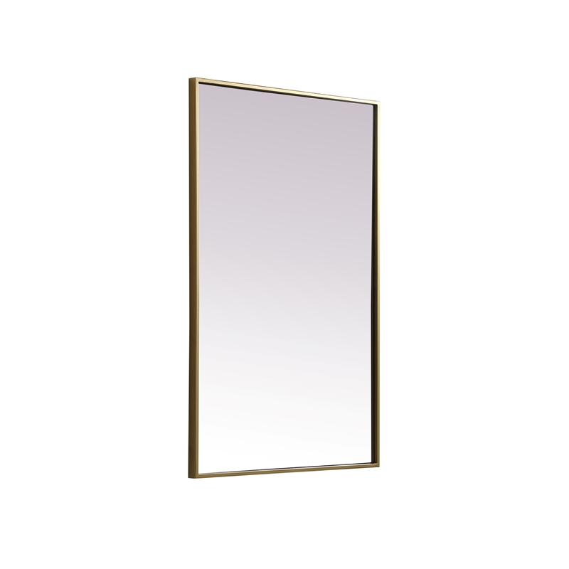 Elegant Decor Eternity Rectangle Modern MDF Wood/Iron Mirror in Brass