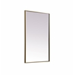 Elegant Decor Eternity Rectangle Modern MDF Wood/Iron Mirror in Brass