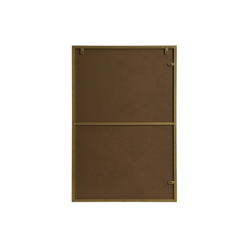 Elegant Decor Eternity Rectangle Modern MDF Wood/Iron Mirror in Brass
