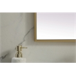 Elegant Decor Eternity Rectangle Modern MDF Wood/Iron Mirror in Brass