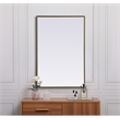 Elegant Decor Eternity Rectangle Modern MDF Wood/Iron Mirror in Brass
