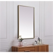 Elegant Decor Eternity Rectangle Modern MDF Wood/Iron Mirror in Brass