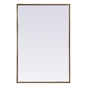 Elegant Decor Eternity Rectangle Modern MDF Wood/Iron Mirror in Brass