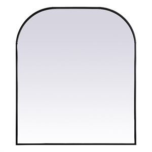 Elegant Decor Blaire 36x42&quot Arch Modern MDF Wood/Iron Mirror in Black