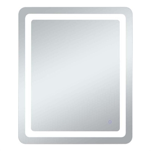 Elegant Decor Genesis 36&quot x 30&quot Modern Aluminum LED Mirror in Silver
