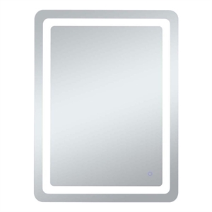 Elegant Decor Genesis 40&quot x 30&quot Modern Aluminum LED Mirror in Silver