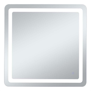 Elegant Decor Genesis 36&quot x 36&quot Modern Aluminum LED Mirror in Silver