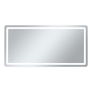 Elegant Decor Genesis 36&quot x 72&quot Modern Aluminum LED Mirror in Silver