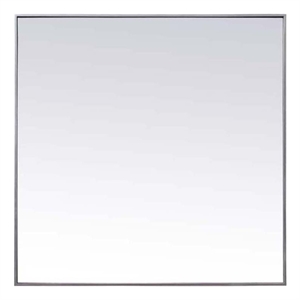 Elegant Decor Eternity 42&quot Square Modern Metal/MDF Wood Vanity Mirror in Silver