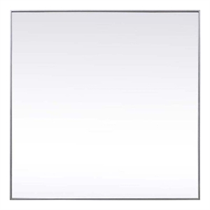 Elegant Decor Eternity 48&quot Square Modern Metal/MDF Wood Vanity Mirror in Silver