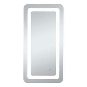 Elegant Decor Genesis 36x18&quot Rectangle Modern Aluminum LED Mirror in Silver