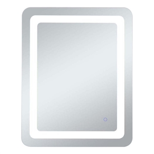 Elegant Decor Genesis 30x20&quot Rectangle Modern Aluminum LED Mirror in Silver