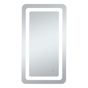 Elegant Decor Genesis 36x20&quot Rectangle Modern Aluminum LED Mirror in Silver