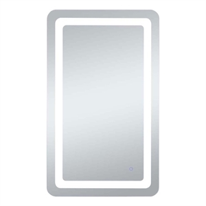 Elegant Decor Genesis 40x20&quot Rectangle Modern Aluminum LED Mirror in Silver