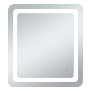Elegant Decor Genesis 30x24&quot Rectangle Modern Aluminum LED Mirror in Silver