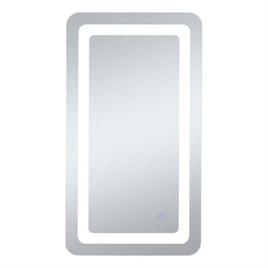 Elegant Decor Genesis 36x24&quot Rectangle Modern Aluminum LED Mirror in Silver
