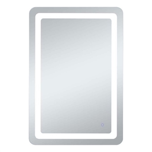 Elegant Decor Genesis 40x24&quot Rectangle Modern Aluminum LED Mirror in Silver