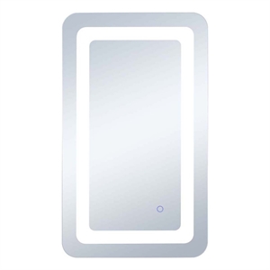 Elegant Decor Genesis 30x27&quot Rectangle Modern Aluminum LED Mirror in Silver