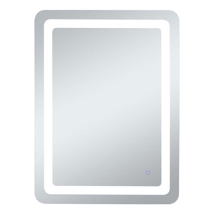Elegant Decor Genesis 36x27&quot Rectangle Modern Aluminum LED Mirror in Silver