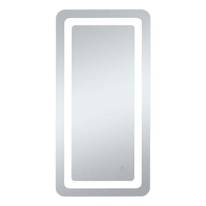 Elegant Decor Genesis 40x27&quot Rectangle Modern Aluminum LED Mirror in Silver
