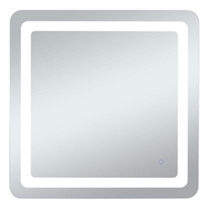 Elegant Decor Genesis 30x30&quot Square Modern Aluminum LED Mirror in Silver