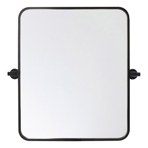 Elegant Decor Everly 20x24&quot Soft Corner Rectangle Aluminum Mirror in Black