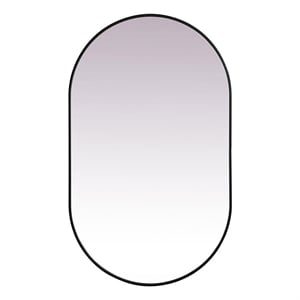 Elegant Decor Asha 36x60&quot Oval Modern Metal Wall-Mounted Mirror in Black