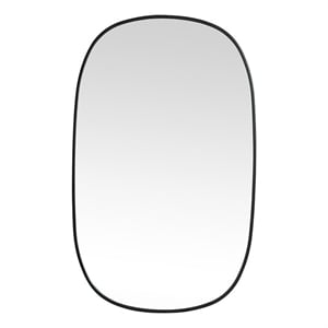 Elegant Decor Brynn 30x48&quot Oval Modern Metal Wall-Mounted Mirror in Black