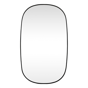 Elegant Decor Brynn 36x60&quot Oval Modern Metal Wall-Mounted Mirror in Black