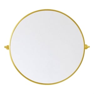 Elegant Decor Everly 30x30&quot Round Aluminum Pivot Mirror in Gold