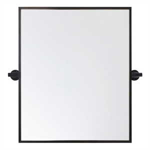 Elegant Decor Everly 24x20&quot Rectangle Aluminum Pivot Mirror in Black