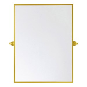Elegant Decor Everly 32x24&quot Rectangle Aluminum Pivot Mirror in Gold