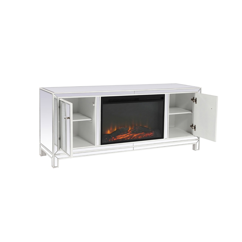 Elegant Decor Reflexion Wood Fireplace TV Stand for TVs up to 55