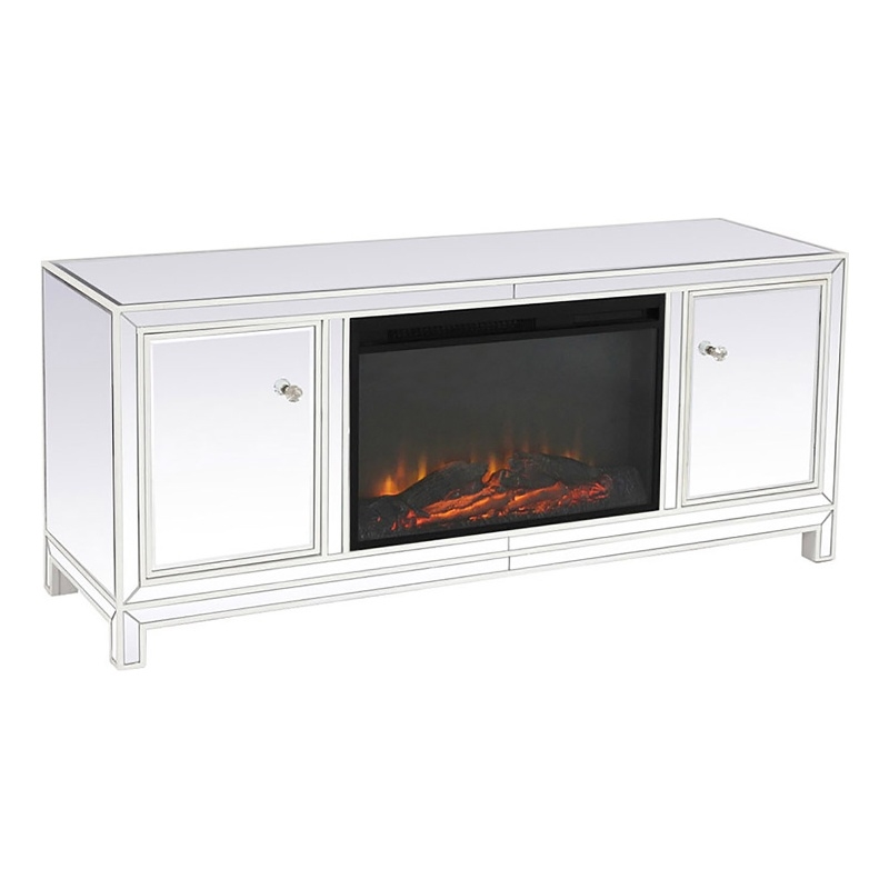 Elegant Decor Reflexion Wood Fireplace TV Stand for TVs up to 55