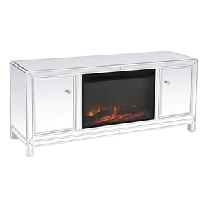 Elegant Decor Reflexion Wood Fireplace TV Stand for TVs up to 55&quot in White