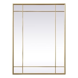 Elegant Decor Viola 30x40&quot Metal & MDF Panel Wall Mirror in Brass