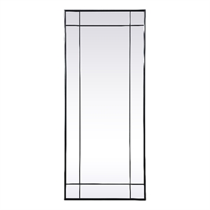 Elegant Decor Viola 30x70&quot Metal & MDF Panel Full Length Mirror in Black