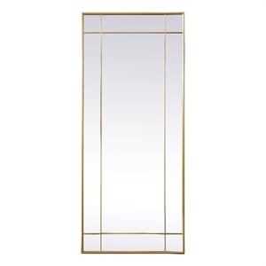 Elegant Decor Viola 30x70&quot Metal & MDF Panel Full Length Mirror in Brass