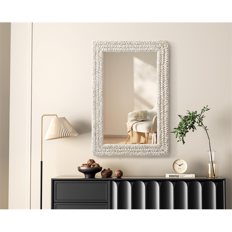 Elegant Decor Rectangle Cornhusk Mirror 24X36