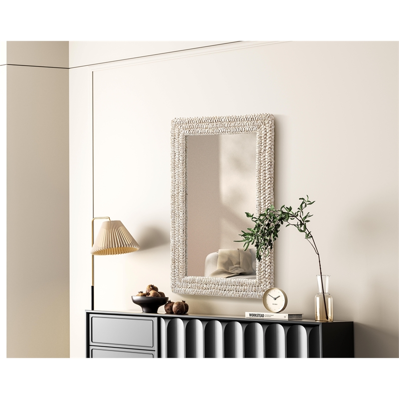 Elegant Decor Rectangle Cornhusk Mirror 24X36