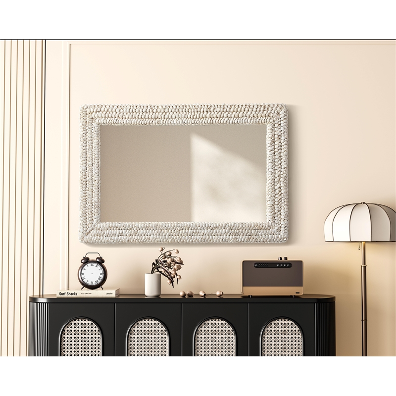 Elegant Decor Rectangle Cornhusk Mirror 24X36