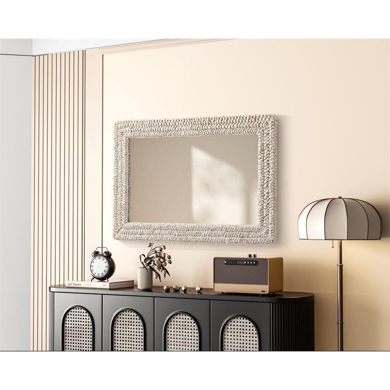Elegant Decor Rectangle Cornhusk Mirror 24X36