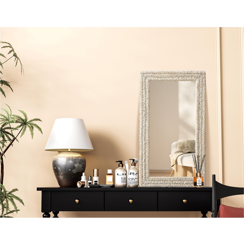 Elegant Decor Rectangle Cornhusk Mirror 24X42